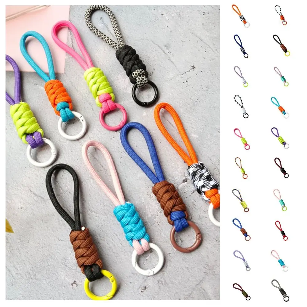 Fashion Anti Lost Braided Rope Keychain Soft Multicolor Colorful Knot Pendant Creative Strap Braided Lanyard Keyring Car