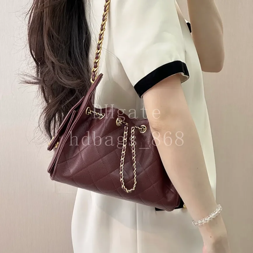 Bolso Mini Hobo de calidad espejo, 25, de diseñador, bolsos de compras, de lujo, de cuero genuino, tipo tote para el hombro - 22cm con caja C700