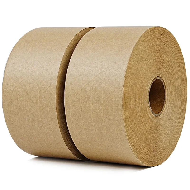 

AB41-2-Pack Reinforced Water Activated Gummed Kraft Paper Tape, 2.75 Inch X 330 Ft, Total 660Ft, Writable Eco-Friendly