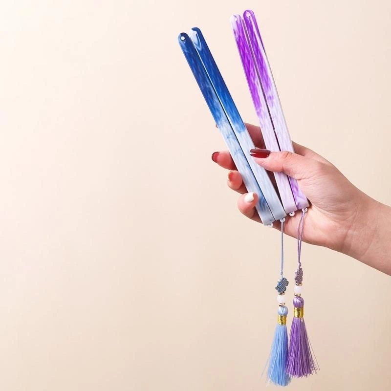 

Handheld Fan With Pendant Vintaged Round Design Folding Fan For Weddings Dance And Home Decoration