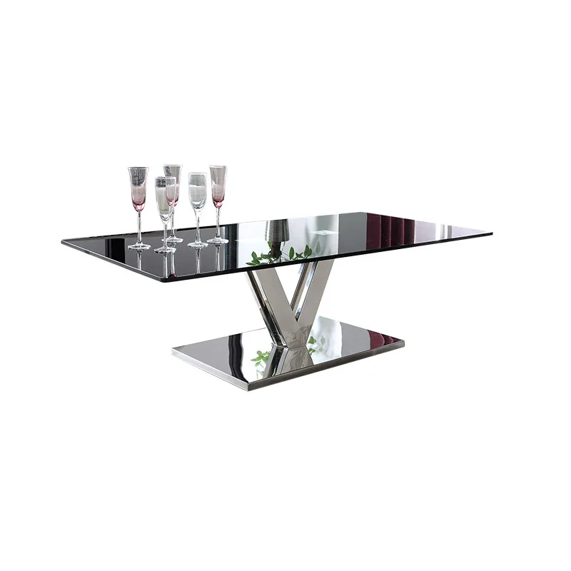 

minimalist stainless steel rectangular coffee table living room household small apartment light luxury high-end