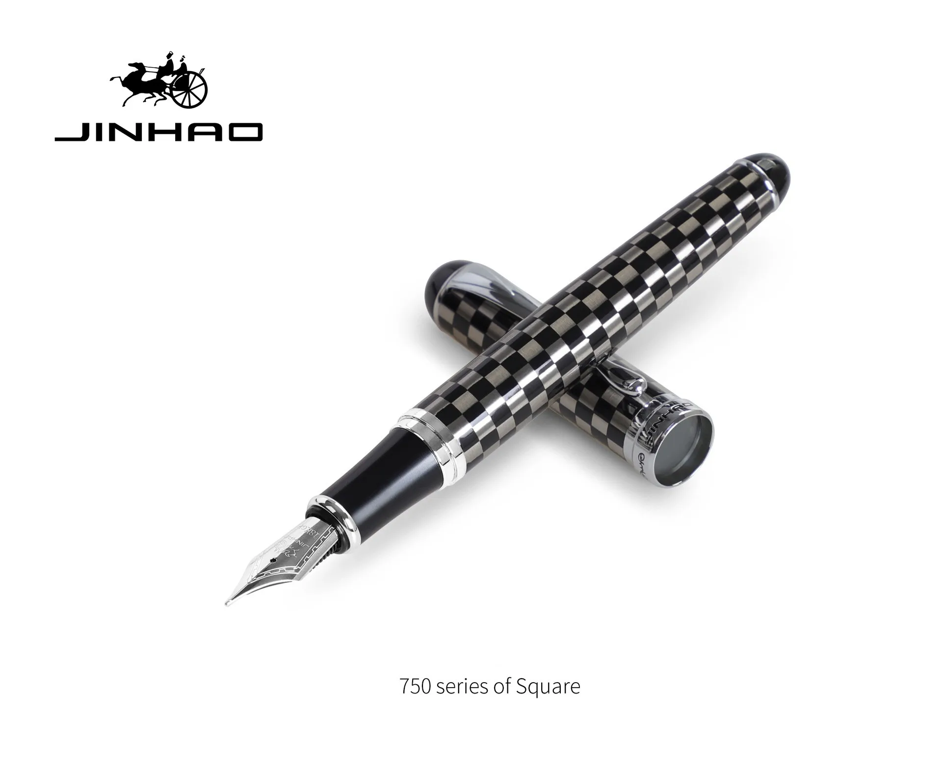 Jinhao X750 Silver Clip Classic Style Metal Fountain Pen 0.5mm Nib Steel Ink Pens for Gift Office Supplies School Stationery