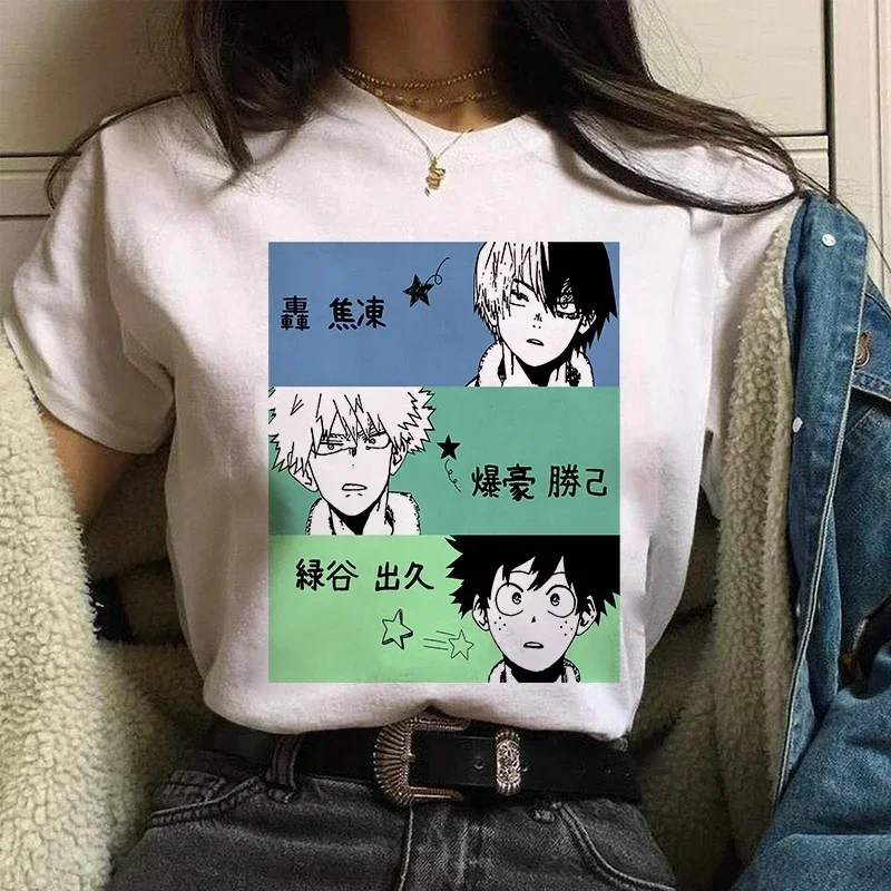 Katsuki Bakugo 女性アニメ tシャツコミック日本グラフィックプリント漫画ストリートトップス特大 Tシャツ女性 mujer camisetas