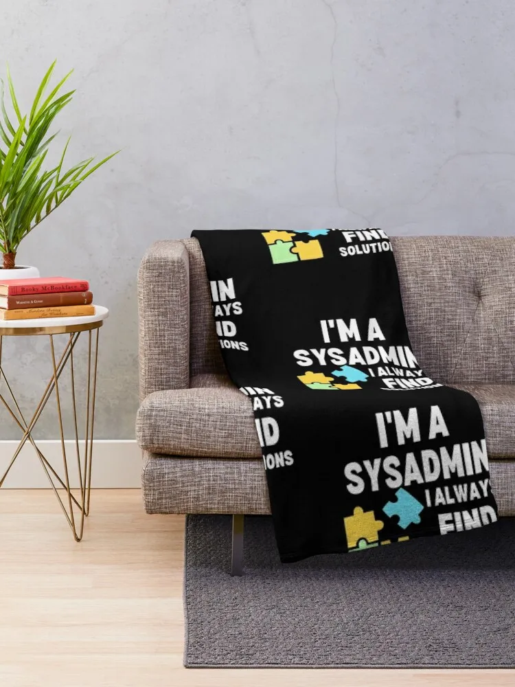 Sysadmin find solutions - sysadmin profession Throw Blanket decorative Soft Plaid Decorative Sofas Blankets