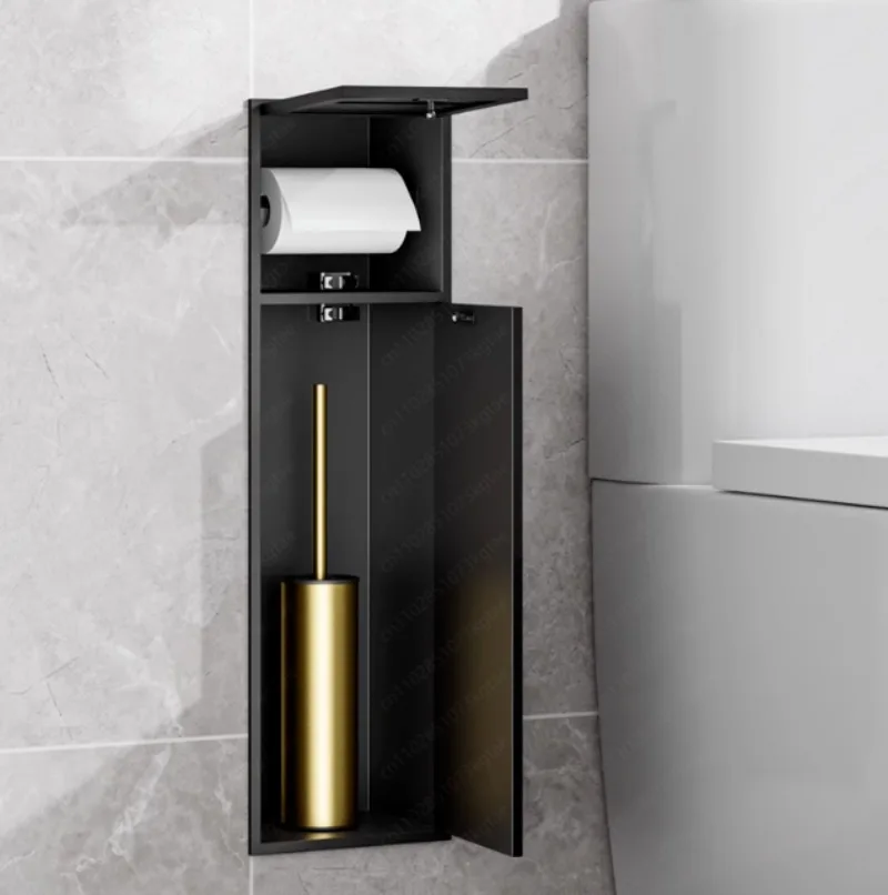 Stainless Steel Niche Bathroom Embedded Niche Toilet Brush Wall-Mounted Multi-color Customizable