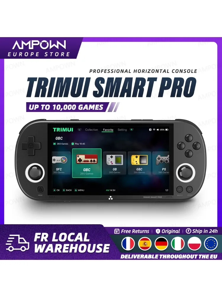 Trimui Smart Pro Handheld Game Console 4.96 ''IPS Scherm Linux Systeem Joystick RGB Verlichting Trimui Retro Video Game console Gift - afbeelding 2