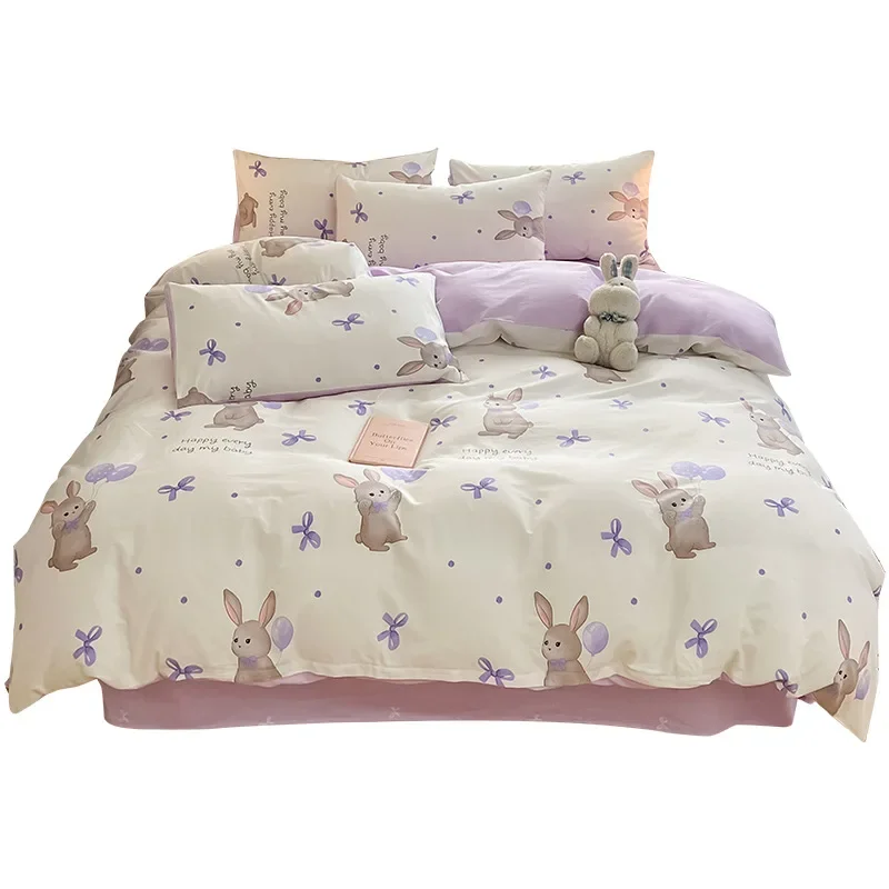 

100% Xinjiang cotton cotton jet twill bed four-piece set of pure cotton quilt cover four seasons household bed sheet