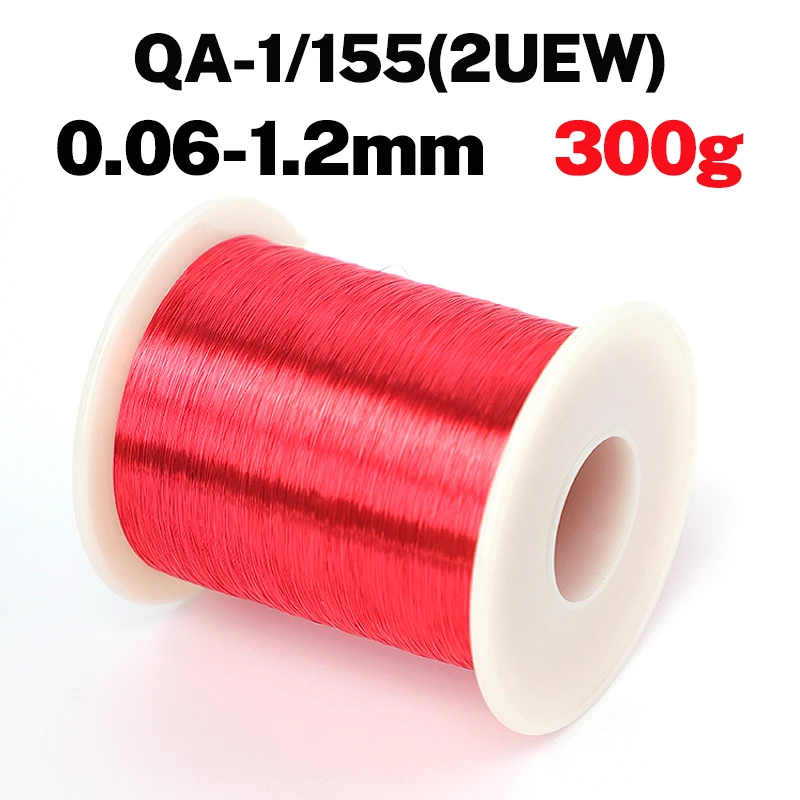 

300g/roll QA-1-155 2UEW 0.06mm 0.1mm 0.2mm 0.4mm 0.8mm 1.0mm Red Polyurethane Enameled Copper Wire Magnetic Coil Winding DIY