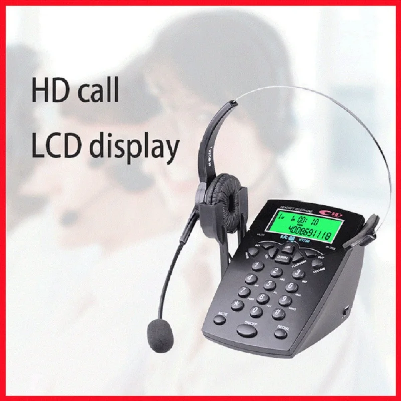 Call Center Corded Headset Operator Dedicated Telephone Landline Caller ID Auto Answer Answer The Office Phone Headset Telephone