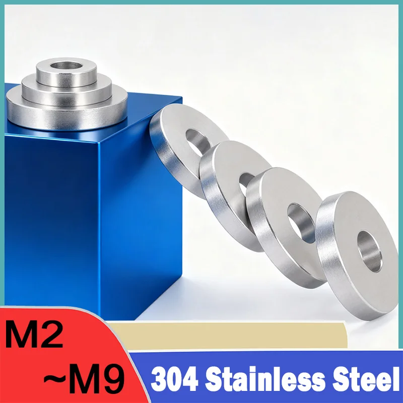 Weiyi 1/2/5pcs 304 Stainless Steel Smooth Thick Washers M2~m9 Heavy Enlarged Flat Washer Precision-turned Shim