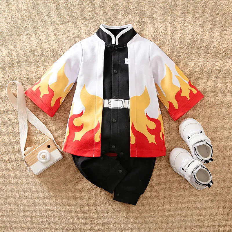 0-12 Months Anime Cape Design Newborn Romper Long Sleeve Cotton Bodysuit Comfortable Cute One Piece Jumpsuit for Baby Boys Girls