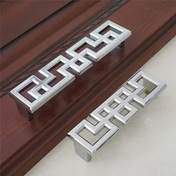 Maniglia per porta in argento comò tira maniglie manopole/maniglie per mobili in stile cinese manopola per maniglia armadio da cucina maniglia Bling Hardware