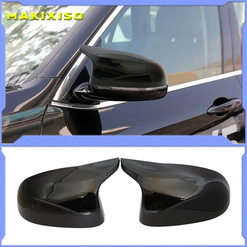 

2 Pcs Glossy Balck Cover Auto Rearview Mirror Cap Covers Blind Spot Mirror Fit for BMW 2014-2018 F15 X5 & F16 X6 F26 X4 F25 X3