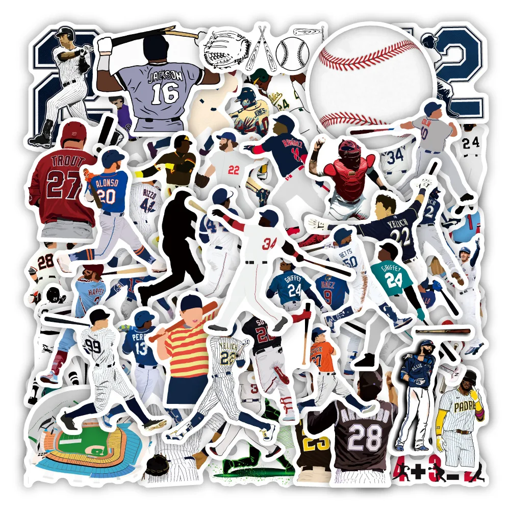 

10/50PCS Cartoon Baseball Sports Graffiti Stickers Decorative Luggage Notebook Paper Palette Waterproof Stickers Kids Toy