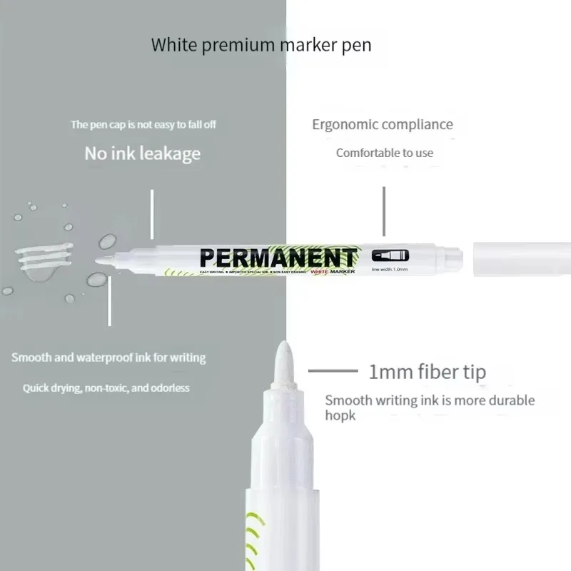 5/10pcs/Set White Marker Pen Graffiti Pens Waterproof Permanent Tire Painting Notebook Tyre Tread Oily Environmental Pen