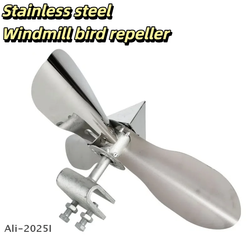 

Stainless steel windmill bird repeller Wind-driven 360°Rotatable Garden orchard bird repellent for Farm Garden Lawn Orchard Crop