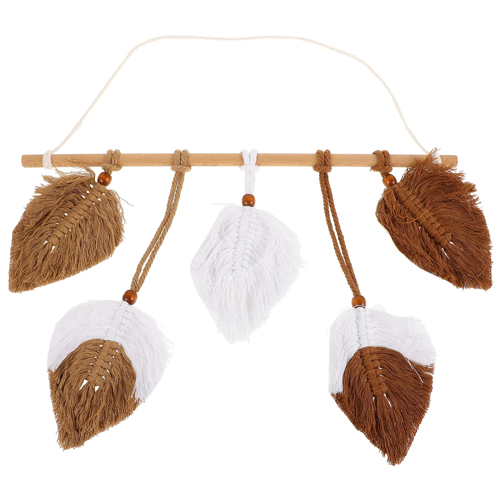 

Macrame Leaves Wall Hanging Small Woven Tapestry Bohemian Wall Art Decor For Living Room Bedroom Dorm Nursery Bathroom Home