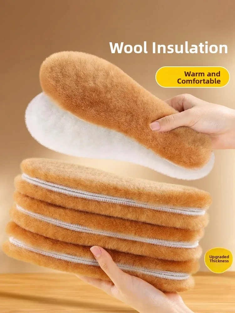thickened-pure-wool-shoe-insoles-unisex-winter-warm-cotton-shoes-inserts-leather-fur-integrated-absorbent-breathable-comfortable