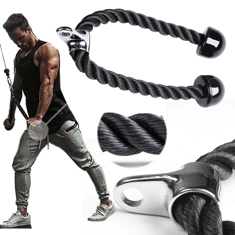 70cm Tricep Rope Push Pull Down Cord Resistance Bands Handles Tricep Rope For Bodybuilding Exercise Gym Home Fitness Equipment