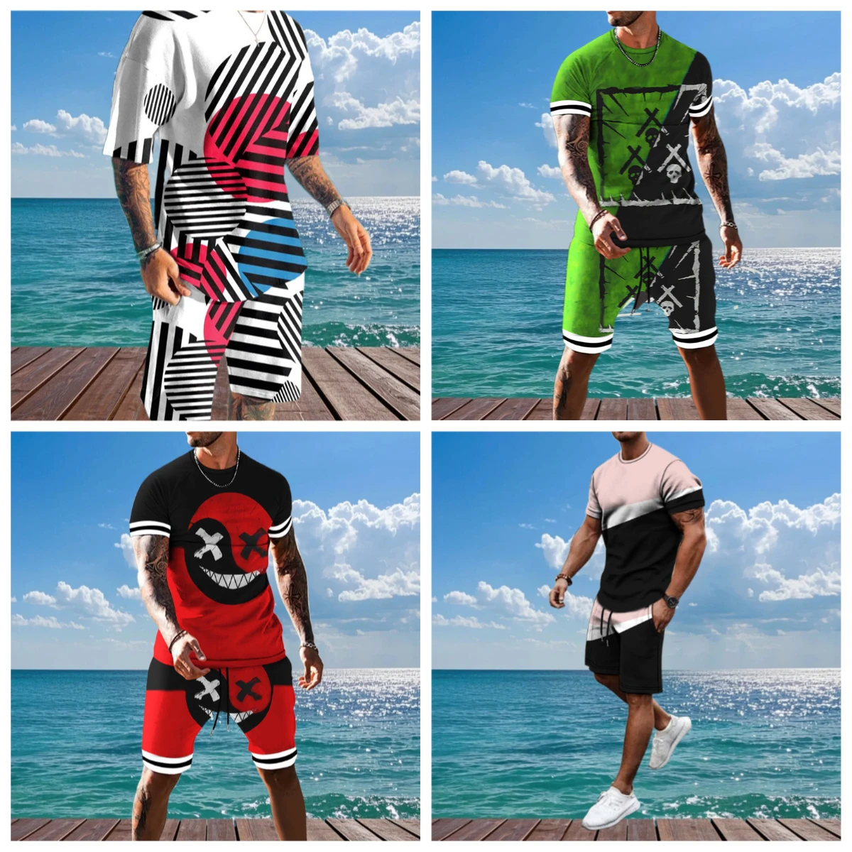 

New 2025/26 Men's Sportswear Trend Men Sets Tracksuits Clothing Casual Shorts+tshirts Set Sweat Suits Summer Tracksuit Men Sets