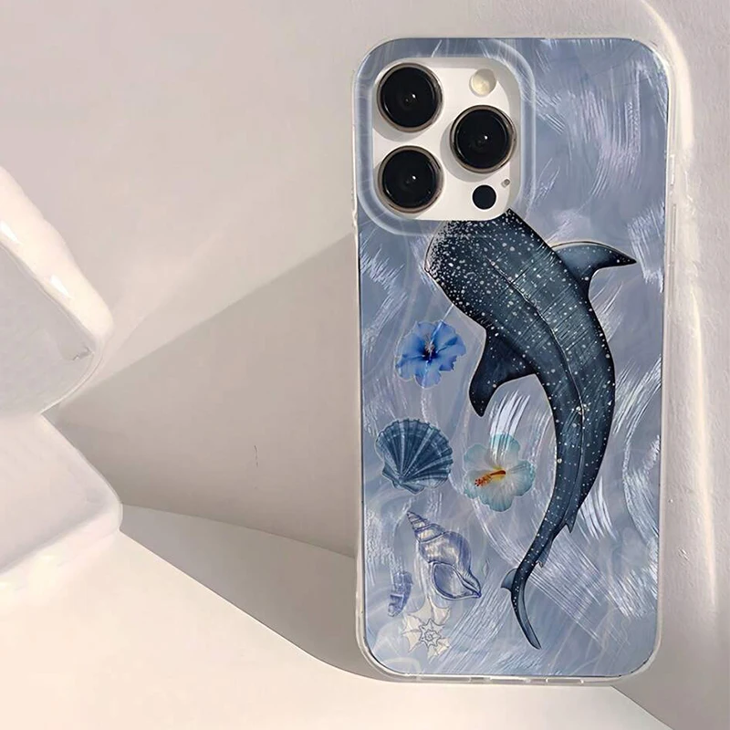 Ocean Shark Whale Design Phone Case For Samsung Galaxy S24 S23 S22 S26 S25 S21 Ultra Plus FE A56 A16 A55 A54 A53 A34 A26 Cover﻿