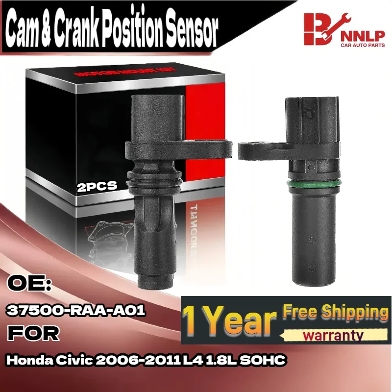 

New Camshaft & Crankshaft Position Sensor for Honda Civic 2006-2011 L4 1.8L SOHC 37500-RAA-A01