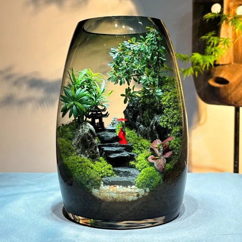 Rhododendron Pavilion Moss Micro Landscape DIY Desktop Ecological Bottle Ornament