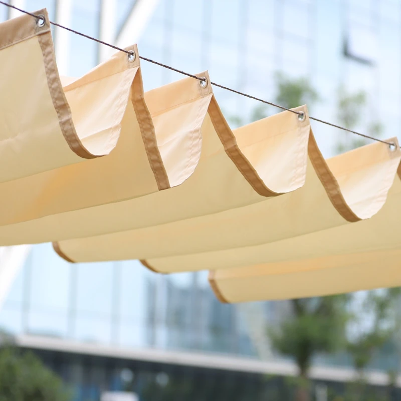 90% sombreamento à prova dwaterproof água dossel deslizante casa jardim toldo telescópico pergolas pátio à prova de sol retrátil onda pára-sol net