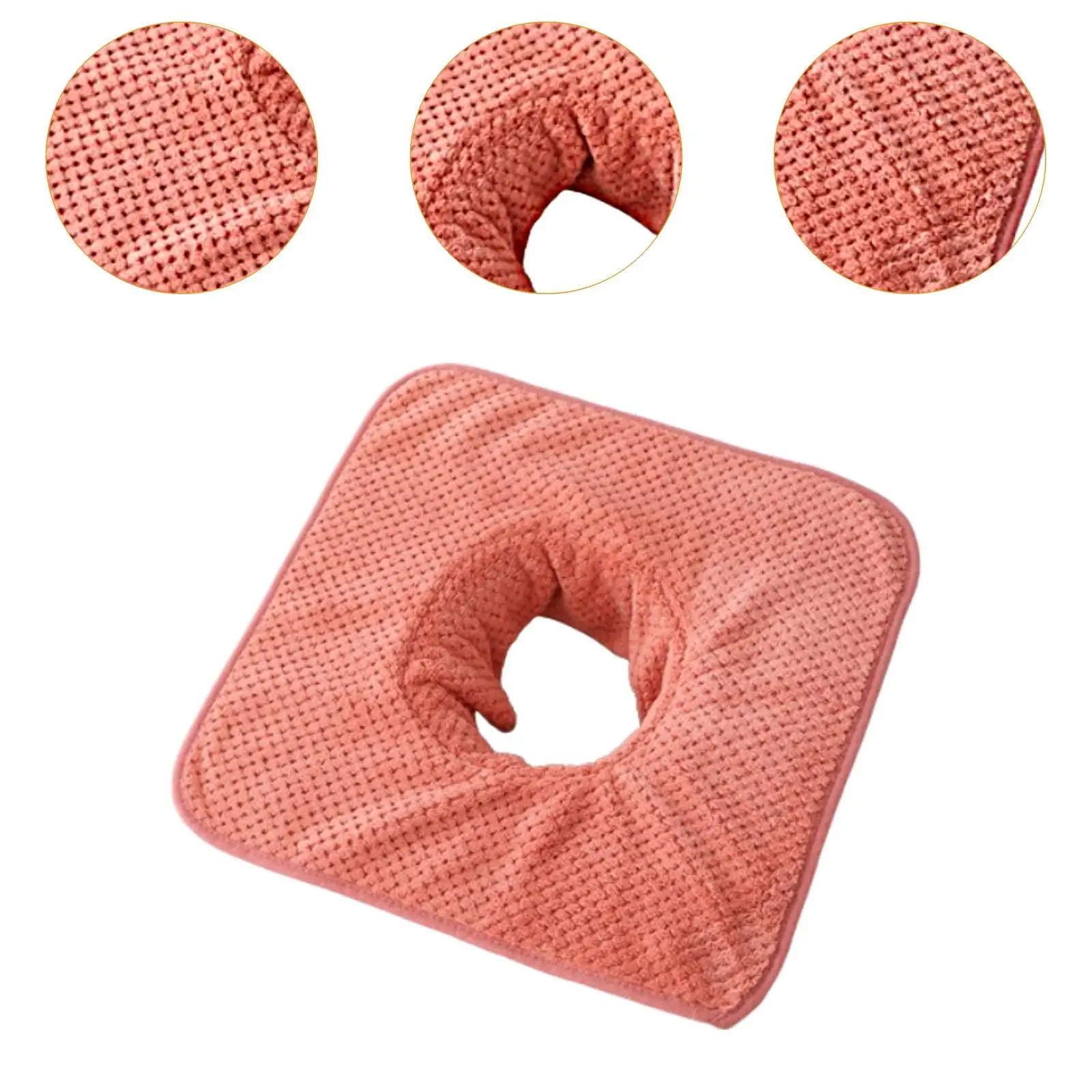 Спа-массажное настольное полотенце с отверстием для лица, коралловый бархат, многоразовое мягкое для красоты