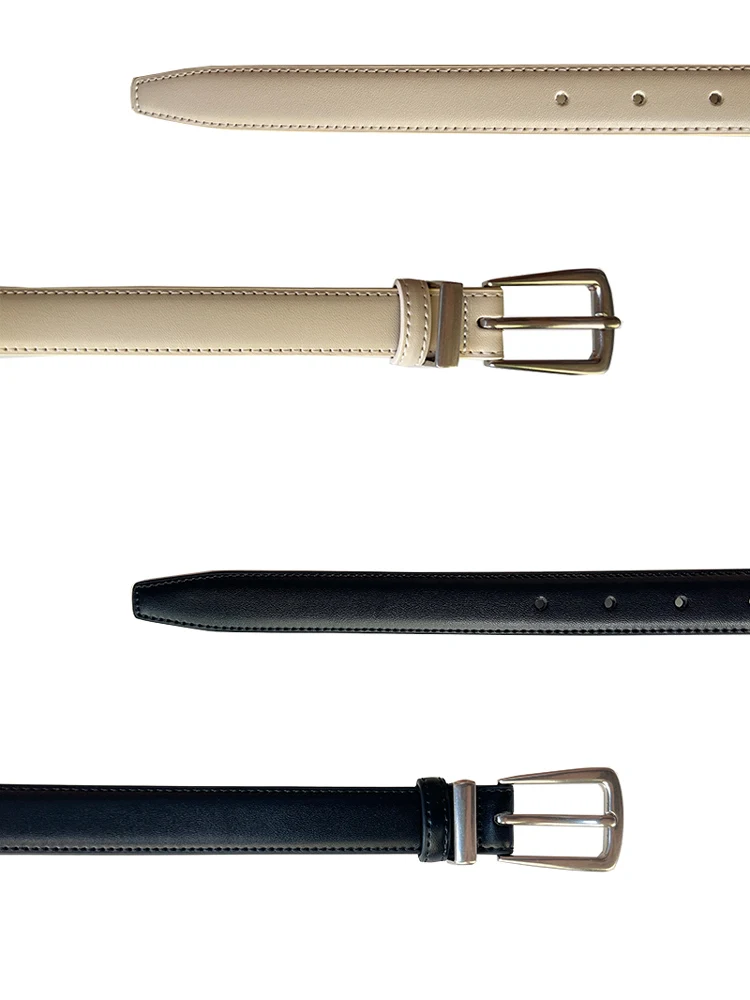 

Гладкий кожаный ремень Smoid: модный, элегантный, с простой пряжкой, универсальный стильный аксессуар для мужчин и женщин