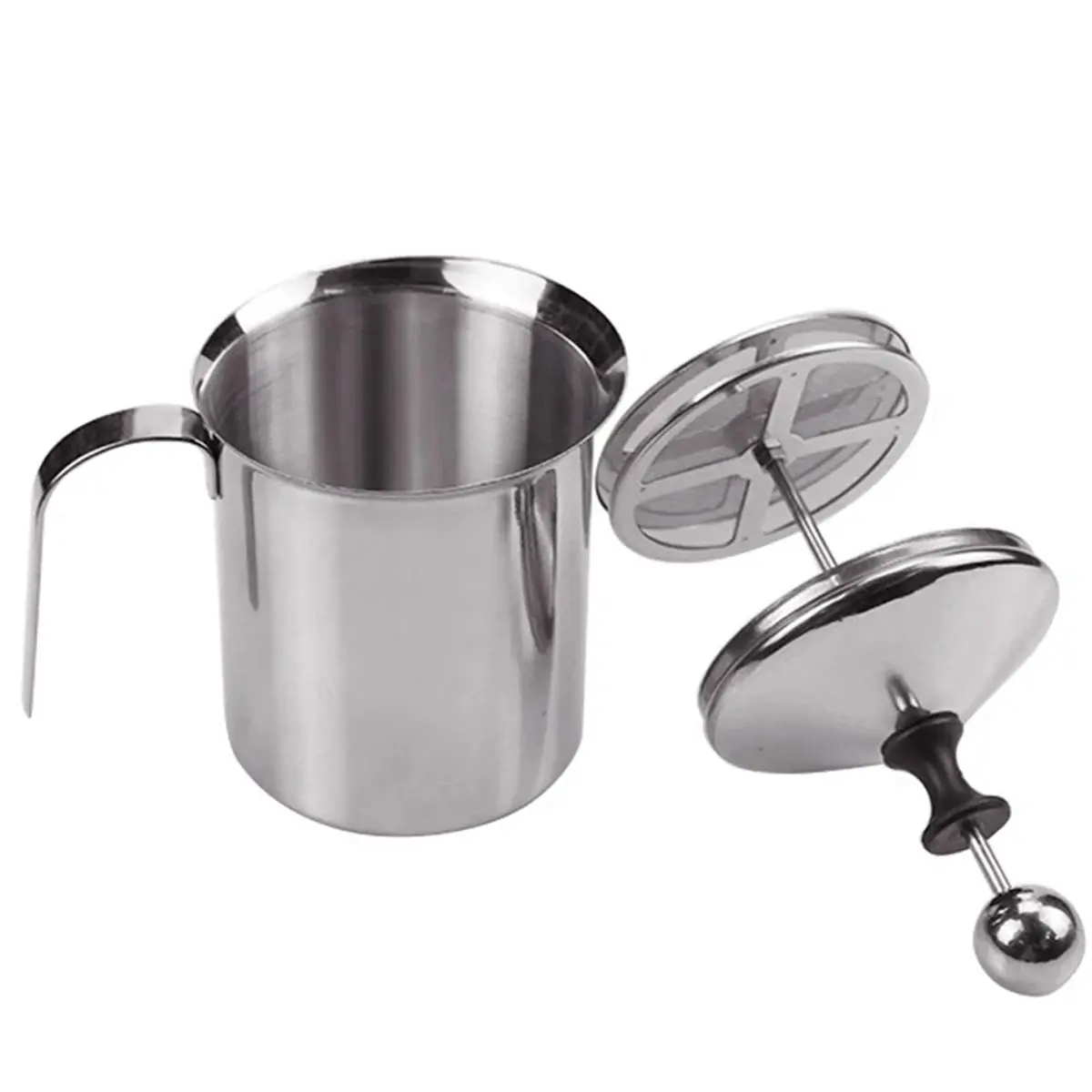A67T NEW Stainless Steel Double Mesh Milk Creamer Milk Foam Mesh Coffee Foamer Manual Milk Coffee Latte Frothing Mug Cup