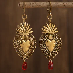 1pair Sacred Heart,Red Blood Drop Votive Earrings, Sacred Heart Earrings Jewelry Crafts for Mom's Gift