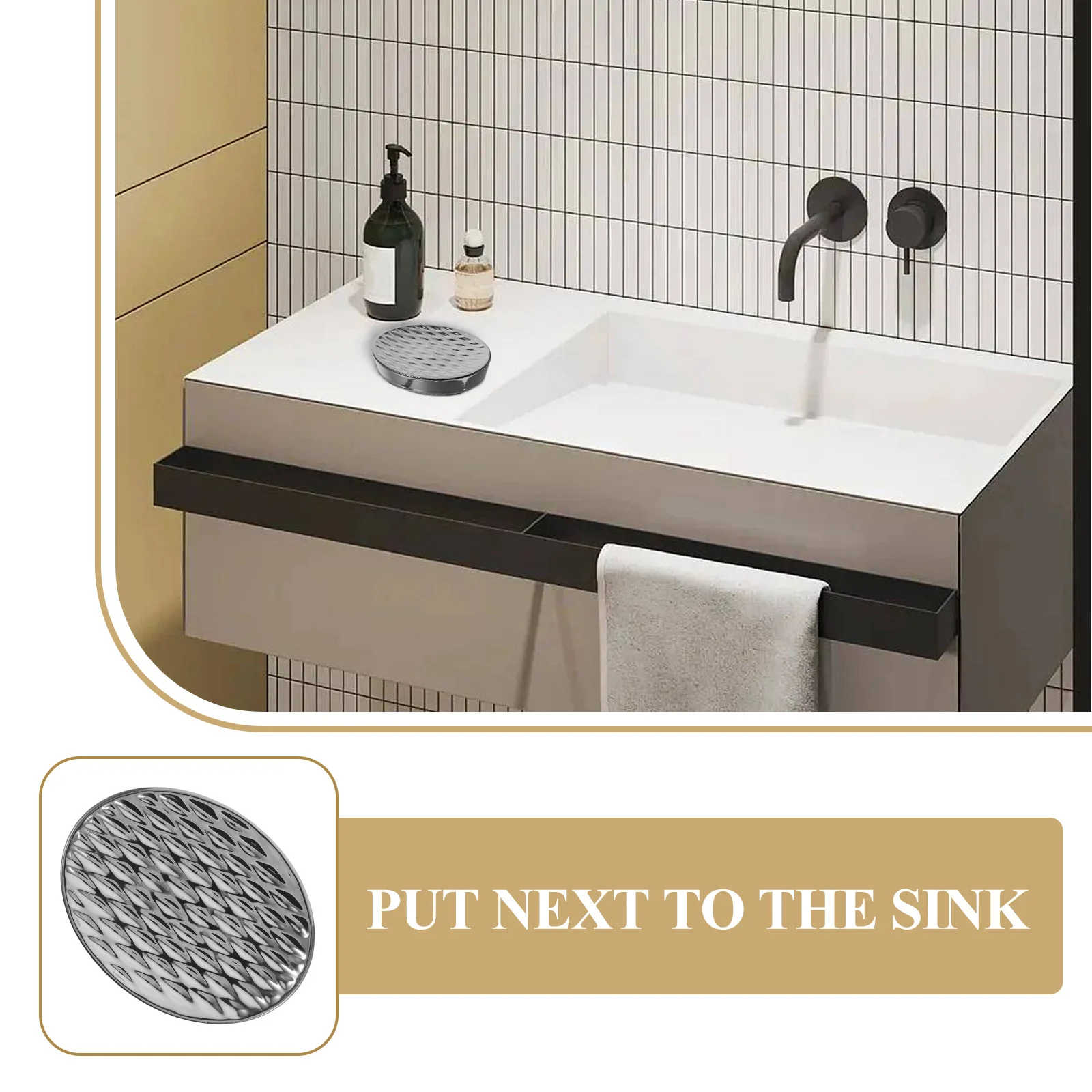 

Gold Plated Ceramic Soap Dish Bathroom Sink Tray Holder for Bar Soap Storage Decorative Accessory