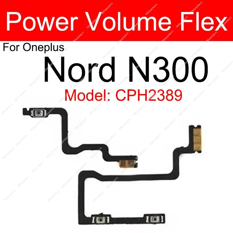 For OnePlus 1+ Nord N10 N100 N200 Nord N300 Nord 2 5G On Off Power Volume Keys Switch Side Button Flex Cable Parts