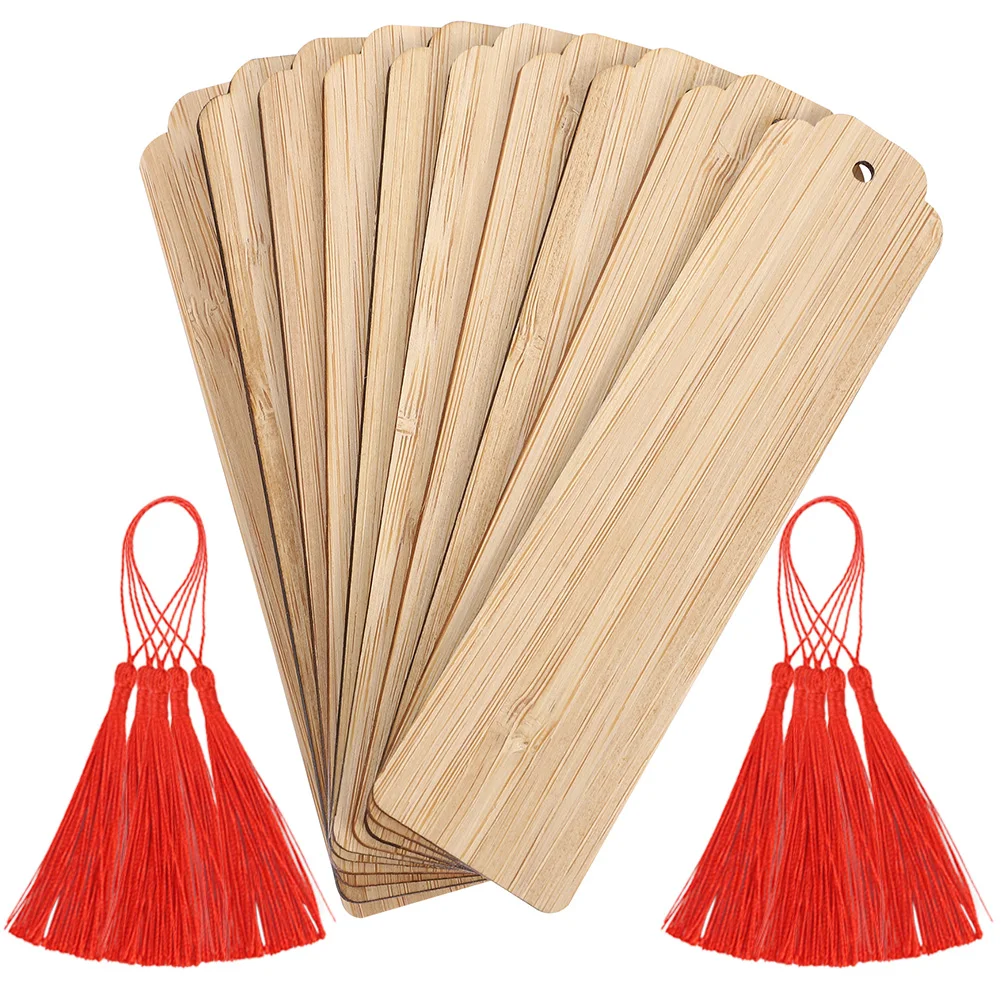 

DIY Engraved Bookmarks Wooden Blank Key Tassel Bamboo Craft Carving Unfinished Hangtags Reading Locators Gifts Students Writers