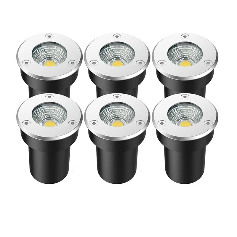 6PCS LED Underground Lighting Outdoor Garden IP67 Waterproof 5W10W15W Buried Light Garden Landscape Light AC110V220V DC12V24V