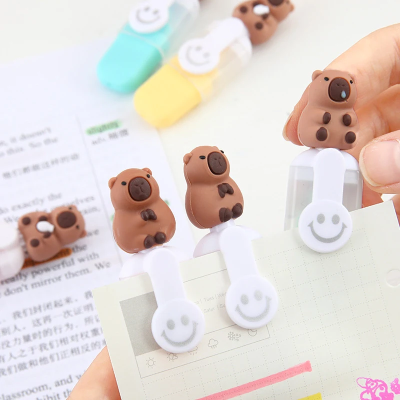 6 pz/set carino Capybara evidenziatore penna Set Cartoon pennarelli cancelleria Mini evidenziatori a 6 colori regalo di compleanno