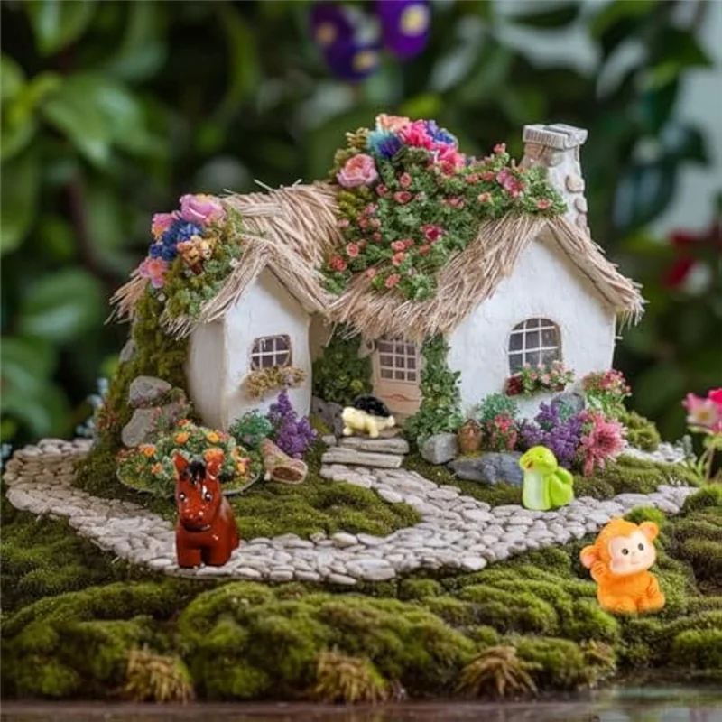 

【Superdeals】50PCS Mini Jungle Animals Figurines Resin Lion Resin Lion Ornament For Garden Moss Landscape