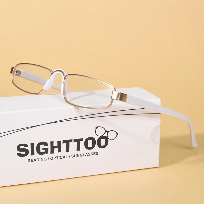 Lesebrille Ultraleichte Legierung TR90 Lesebrille Retro Quadratischen Rahmen Männer Und Frauen Schmale Brillen + 100 + 200 – Detail 10