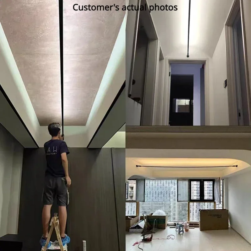 SANDYHA Moderno Linear Aço LED Luzes de Tira Interior Deco Lustre Lampe Design Lâmpada Noturna Lustre Luz de Parede para Hotel