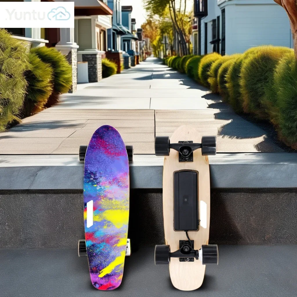 Hot Model Source Factory Four-Wheel Electric Skateboard Remote Control Dragon Design 20km/h Lithium Cheap Skateboard