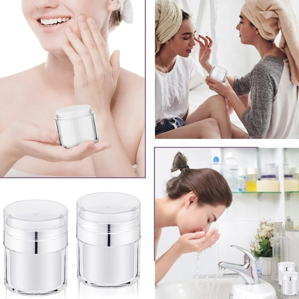 15/30/50ml Empty Airless Pump Jar Refillable Acrylic Cream Vacuum Bottle with Spoon Portable Container of Makeup Lotion Cosmetic view 2