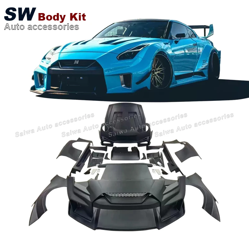 High Quality FRP LB V3 Style Body Kit For Nissan GTR R35 Upgrade Modification Aerodynamic Front Bumper Facelift Auto Parts