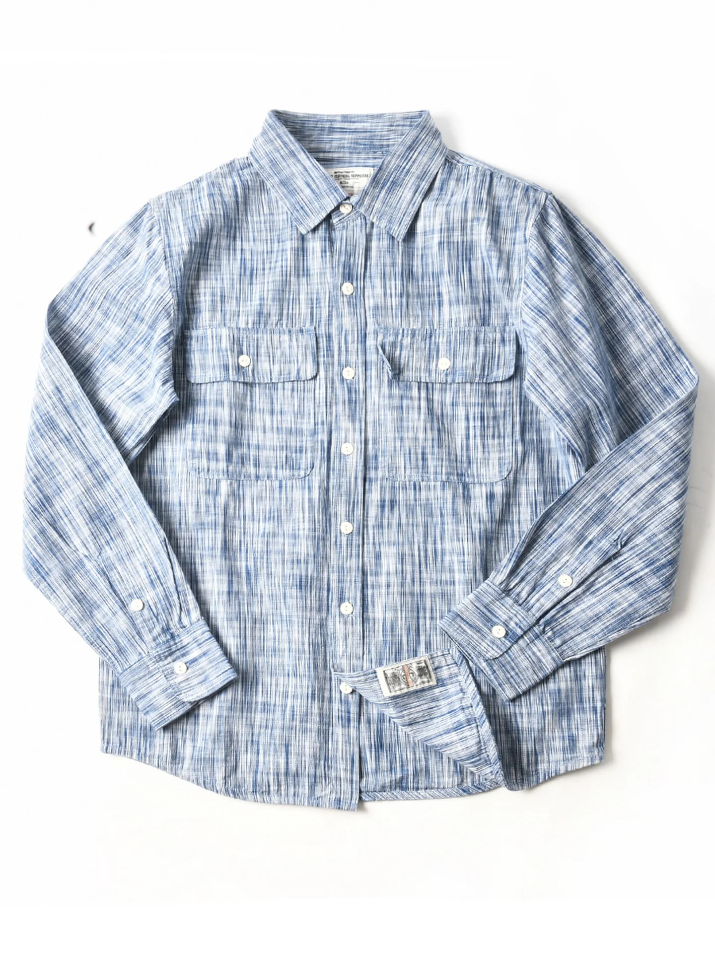 Washed Cotton Long Sleeve Striped Casual Shirt Men's Loose Fit Workwear Shirt Fashionable Urban Style Autumn Season
