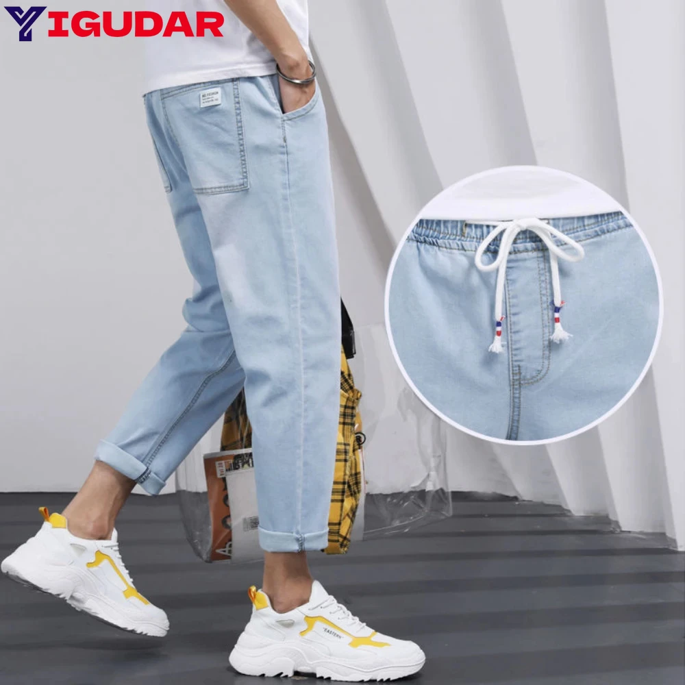 

Men Jeans Male Trousers Simple Design High Quality pants man Students Daily Casual Korean Fashion jeans for men cargo pants men