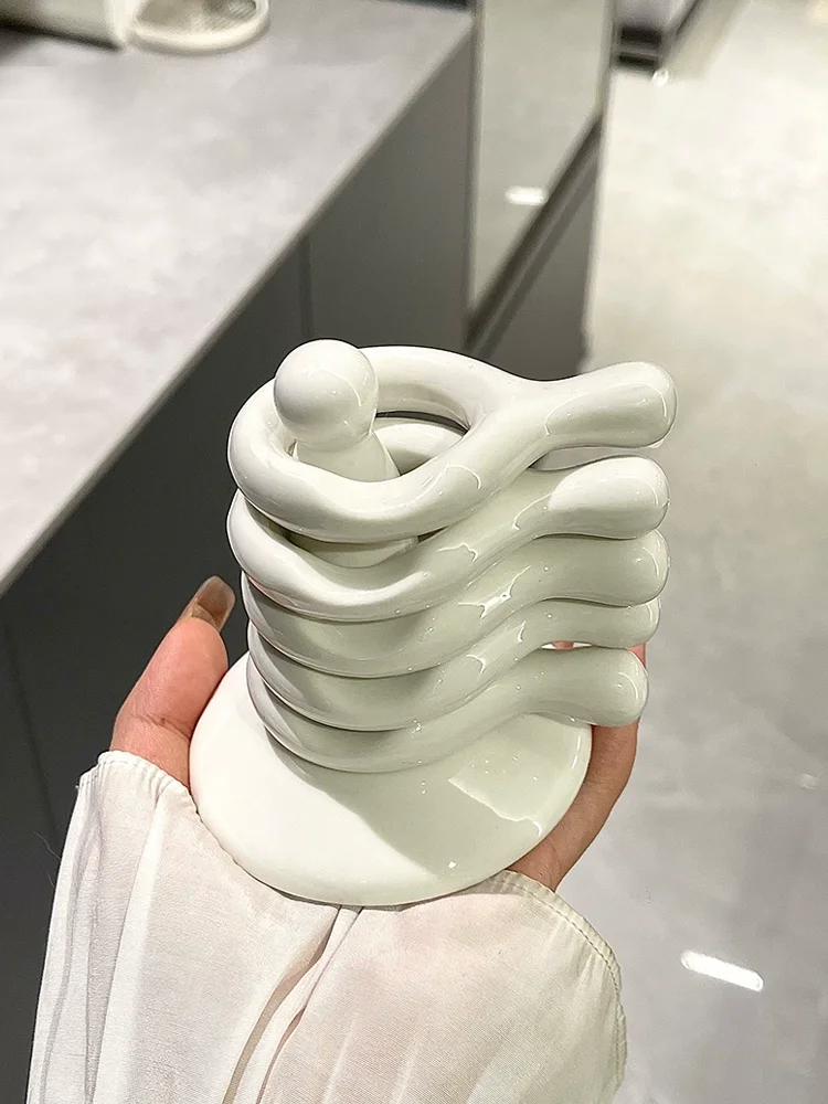 High-end Solid Color Chopstick Rest Cute High-Value Ceramic Chopstick Holder Spoon Rest Chopstick HouseholdTableware Accessories