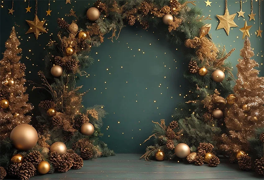 Mehofondการถ่ายภาพฉากหลังผนังสีเขียวGoldenคริสต์มาสเด็กPortrait Baby Shower Xmasเกล็ดหิมะดาวพื้นหลังPhotozone