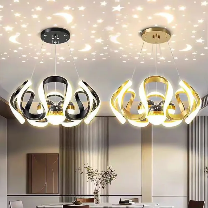 Advanced bedroom chandelier, modern gypsy sky projection light, modern dining room light