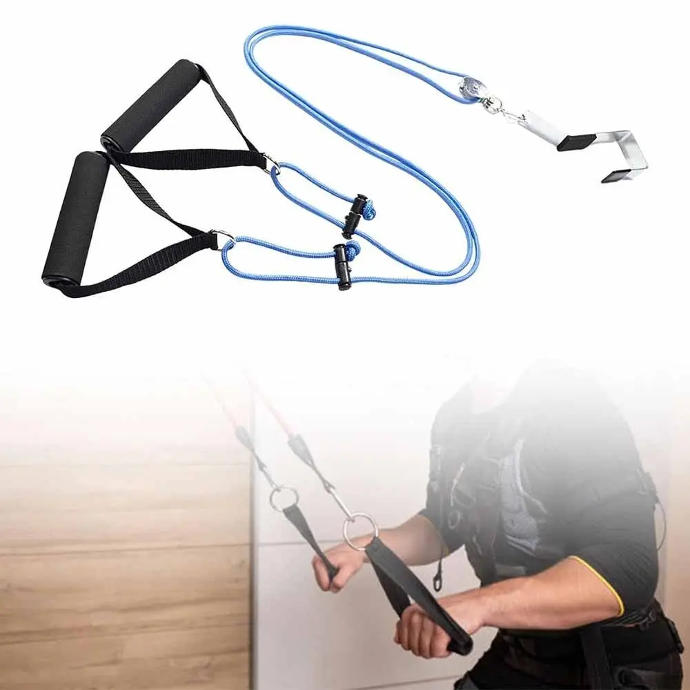 Over The Door Shoulder Exercise Pulley Durable Door Anchor Mounted Shoulder Exercise Trainer Resistance Rope Back Arm Exerciser