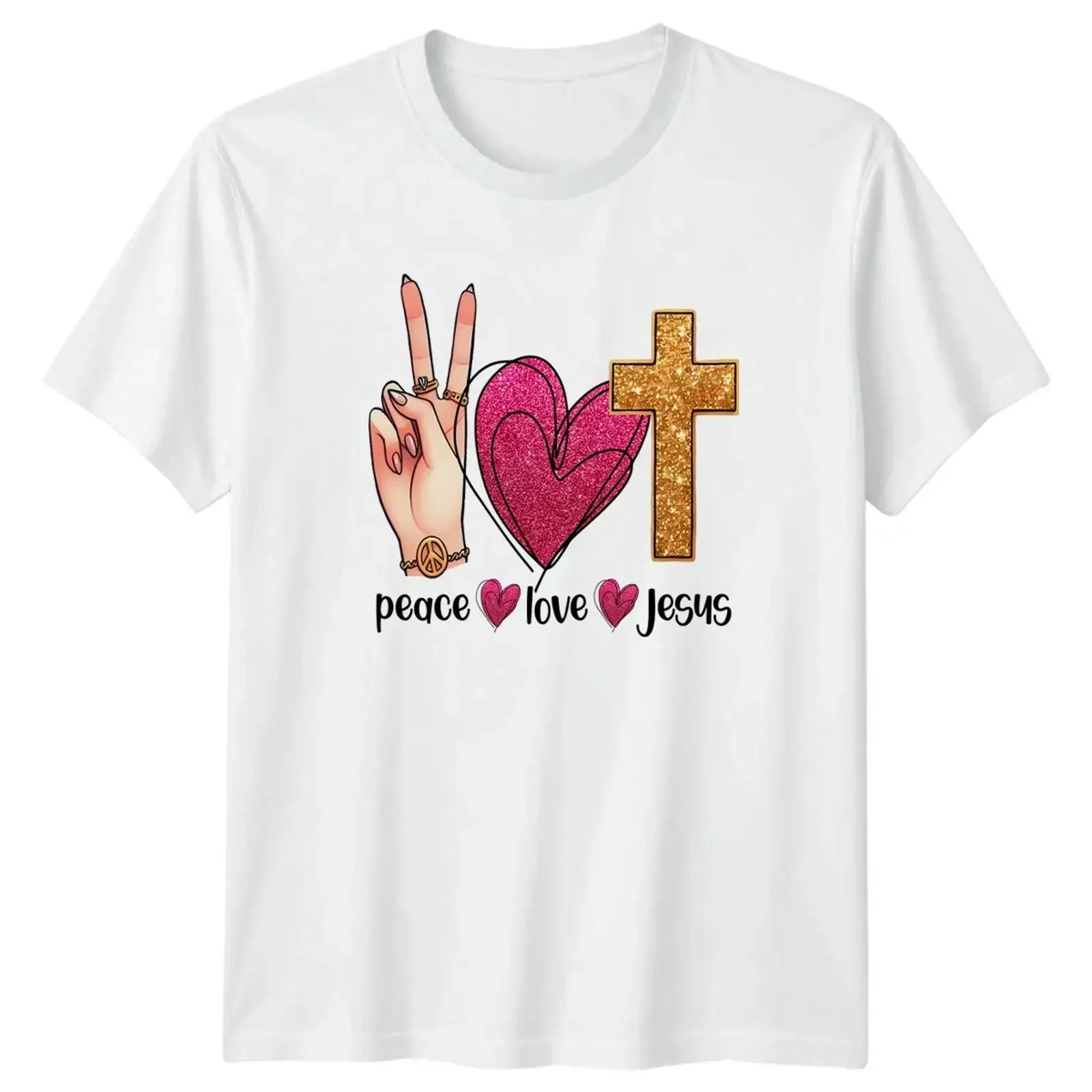 Frieden Liebe Jesus Damen T Shirt Glaube Christ Weihnachtsgeschenk für Sie vintage Washed Slightly fashion Soft Comfortable